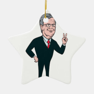 Jeb Bush Republican Candidate 2016 Cartoon Ceramic Tree Decoration