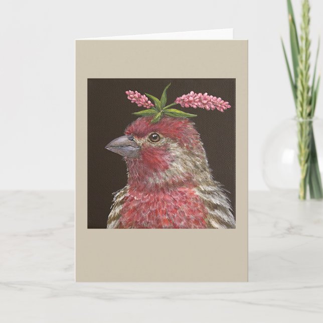 Jeb the house finch greeting card (Front)