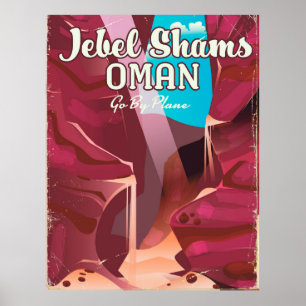 Jebel Shams, Oman vintage travel poster. Poster
