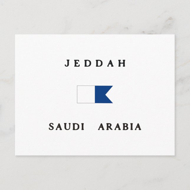 Jeddah Saudi Arabia Alpha Dive Flag Postcard (Front)