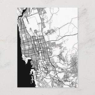 Jeddah Saudi Arabia Map Postcard