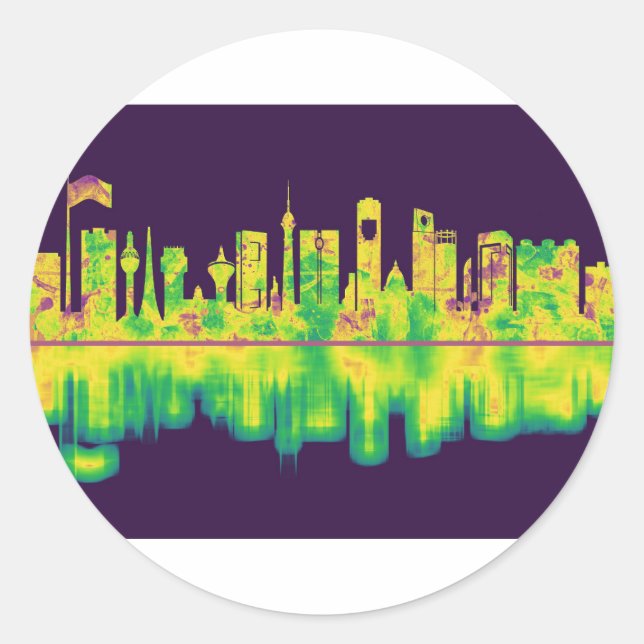 Jeddah Saudi Arabia Skyline Classic Round Sticker (Front)