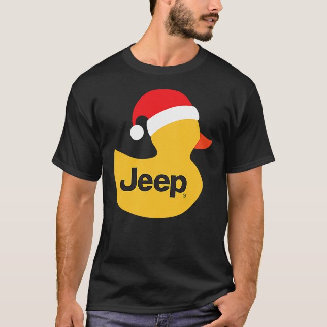 Jeep Holiday Duck Red Santa Hat T-Shirt (Front)