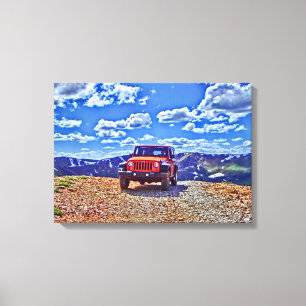 Jeep mountain adventure canvas print