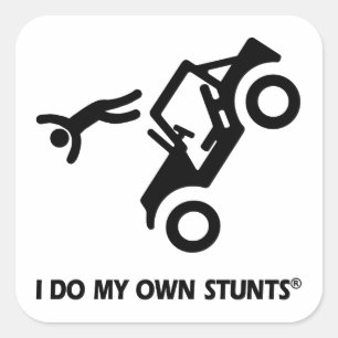 Jeep My Own Stunts Square Sticker