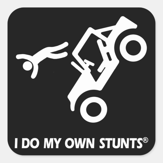 Jeep My Own Stunts Square Sticker (Front)