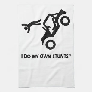 Jeep My Own Stunts Tea Towel