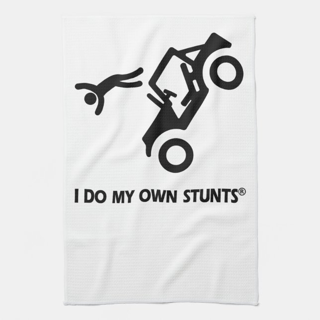 Jeep My Own Stunts Tea Towel (Vertical)