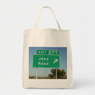 Jeep Road Sign Tote Bag