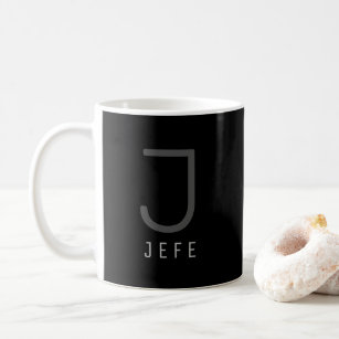 Jefe Black White Modern Coffee Mug