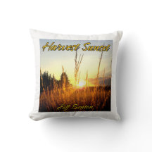 Jeff Benton Harvest Sunset Fan throw pillow