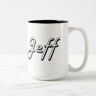 Jeff Classic Retro Name Design Two-Tone Coffee Mug