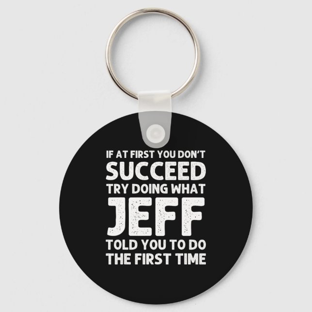 Jeff Gift Name D Birthday Funny Christm  Key Ring (Front)