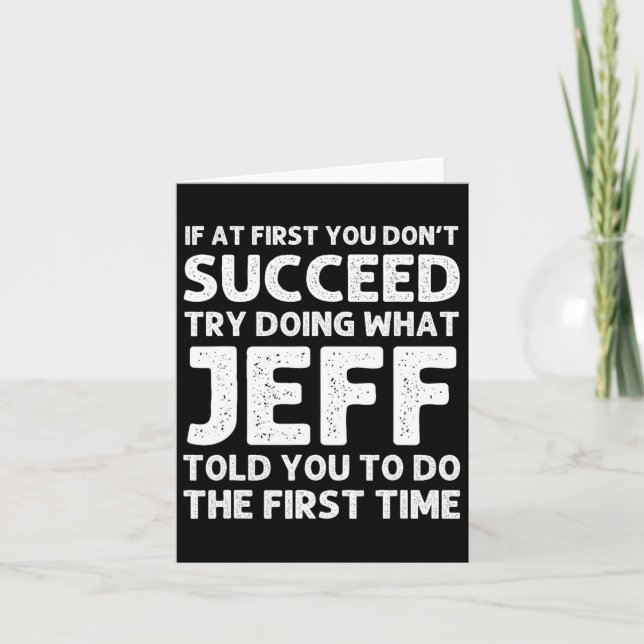 Jeff Gift Name Personalised Birthday Funny Christm Card (Front)