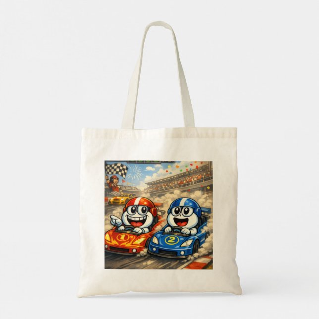Jeff & Jack Fun Tote Bag Colourful Cartoon Design (Back)