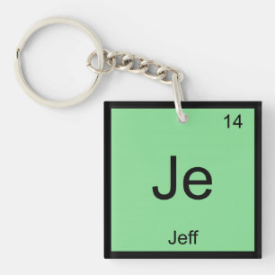 Jeff Name Chemistry Element Periodic Table Key Ring