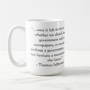 Jefferson about newspapers coffee mug