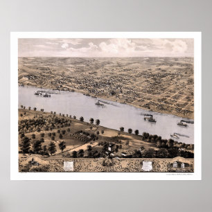 Jefferson City, MO Panoramic Map - 1869 Poster