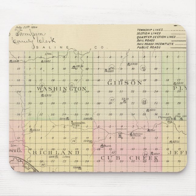 Jefferson County, Nebraska Mouse Mat (Front)