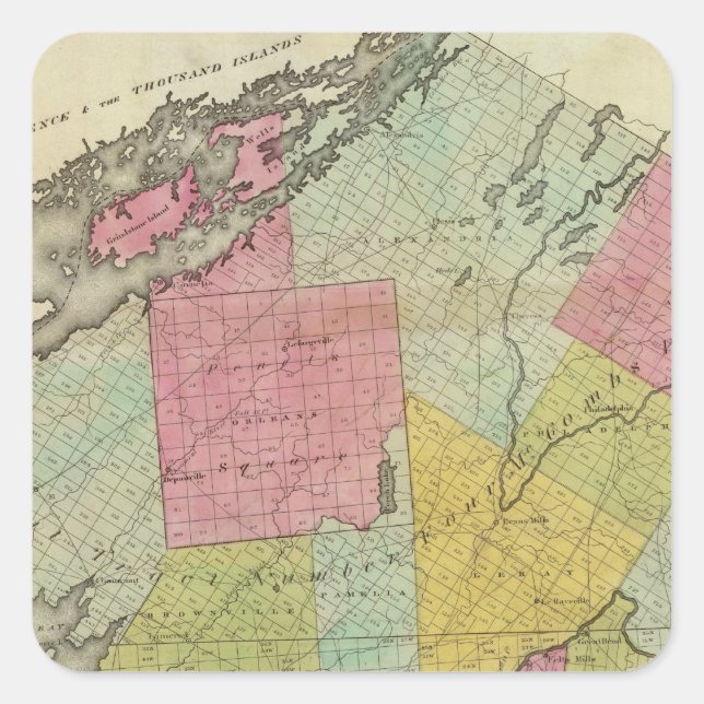 Jefferson County Square Sticker (Front)