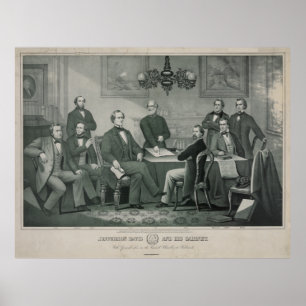 Jefferson Davis and cabinet in Richmond Capitol Poster
