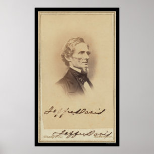 Jefferson Davis Signed Card 1860 Poster