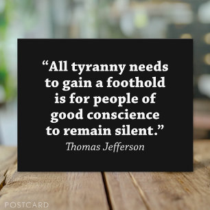 Jefferson: Do not remain silent Postcard