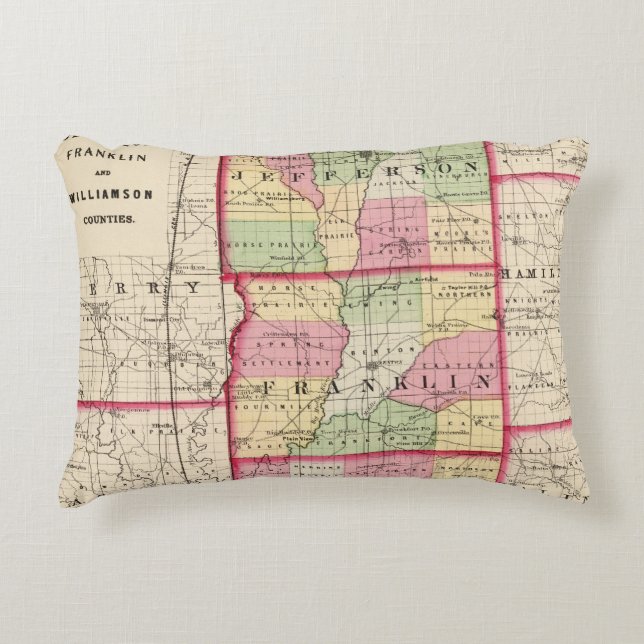 Jefferson, Franklin, Williamson counties Decorative Cushion (Front)