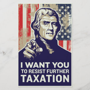 Jefferson I Want You Tax Resistance Flyer