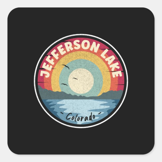 Jefferson Lake Colorado Colourful Scene Square Sticker (Front)