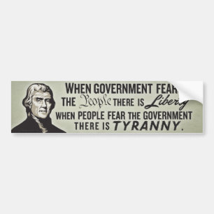 Jefferson Liberty Quote Bumper Sticker
