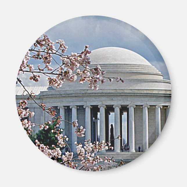 Jefferson Memorial - Cherry Blossoms Magnet (Front)