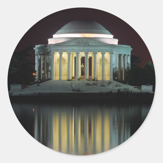 Jefferson Memorial Classic Round Sticker (Front)