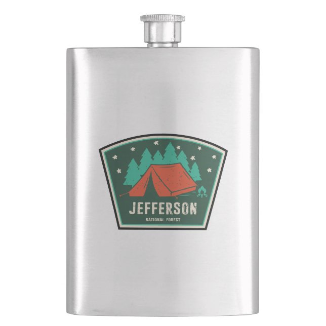 Jefferson National Forest Camping Hip Flask (Front)