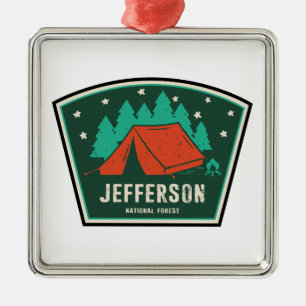 Jefferson National Forest Camping Metal Tree Decoration