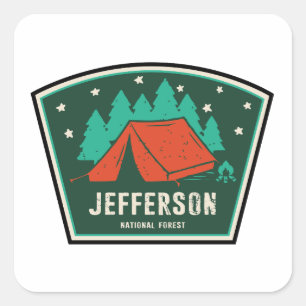 Jefferson National Forest Camping Square Sticker