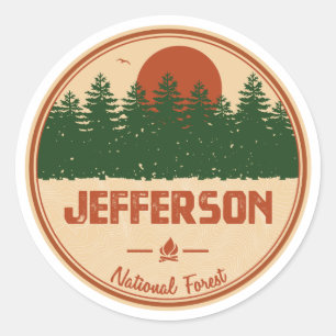 Jefferson National Forest Classic Round Sticker