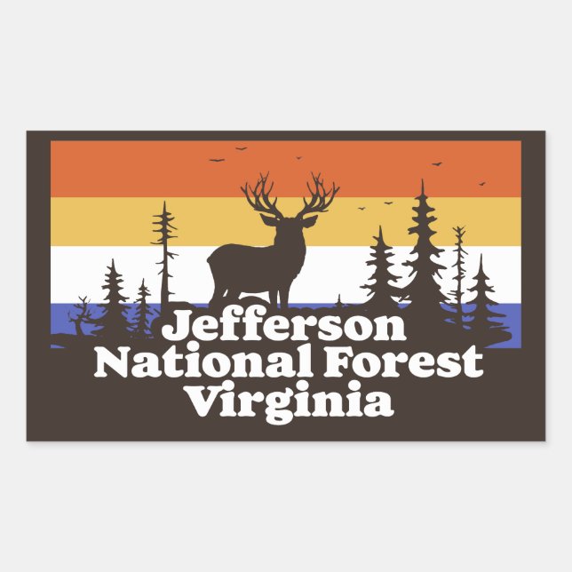 Jefferson National Forest Virginia Rectangular Sticker (Front)