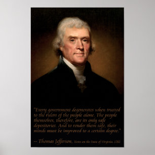 Jefferson on Government and Education Poster