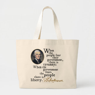 Jefferson Tyranny-Liberty Quote Large Tote Bag