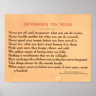 Jefferson's Ten Rules Poster