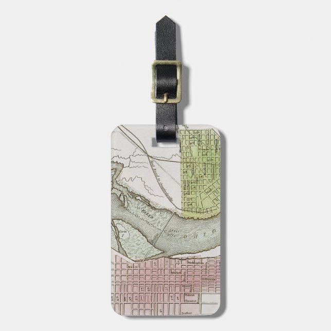 JEFFERSONVILLE, INDIANA: MAP LUGGAGE TAG (Front Vertical)