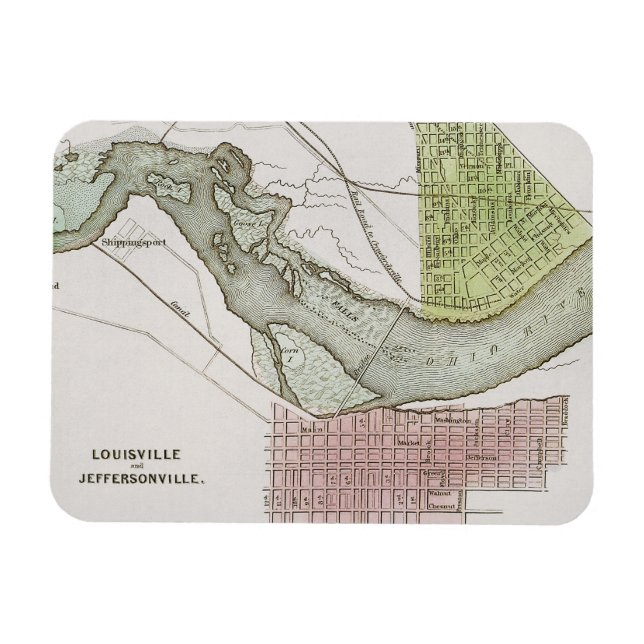JEFFERSONVILLE, INDIANA: MAP MAGNET (Horizontal)