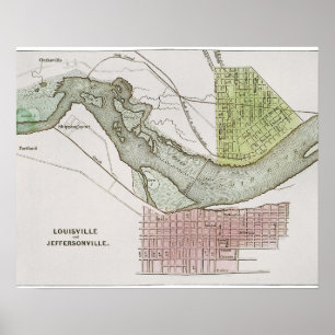 JEFFERSONVILLE, INDIANA: MAP POSTER