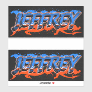 Jeffrey First name Graffiti Sticker