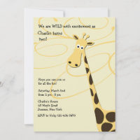 Jeffrey Giraffe Birthday Party Invitation