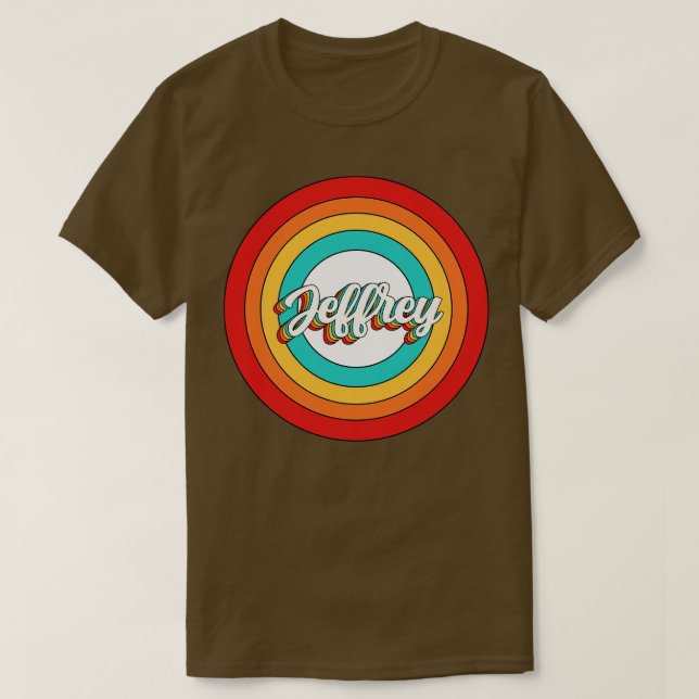 Jeffrey Name Shirt Vintage Jeffrey Circle (Design Front)