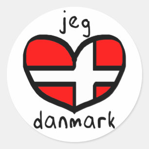 Jeg Elsker Danmark Classic Round Sticker