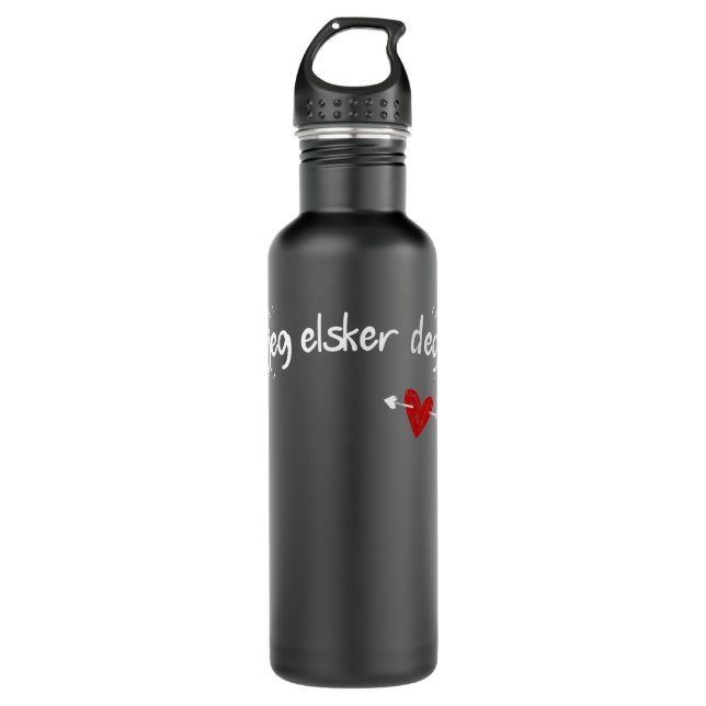 Jeg Elsker Deg - I Love You in Norwegian 710 Ml Water Bottle (Front)