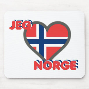 Jeg Elsker Norge (I Love Norway) Mouse Mat